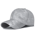 Verstellbare hellgraue Camouflage Baseballkappe mit 3D-Sport-Stickerei für Outdoor-Sport - Verstellbar / Hellgrau
