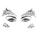 Iridescent rhinestone face stickers for music festival party decoration in variant style - HF-059 Iridescent Mix