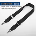 Tracolla regolabile nera in nylon da 3,8 cm con ganci in metallo per borse da uomo - Stile con Finiture in Pelle - Gancio Canna di Fucile