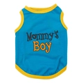 Blaue und gelbe Hundeweste Mommy's Boy aus atmungsaktiver Baumwolle für kleine Tiere - XS / See Blau