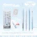 Set Romantic Bubble de cuatro bolígrafos de gel negro 0,38/0,5mm con cintas DIY - 4 Piezas/Juego / Azul