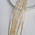Natural white shell bead strands with pearlescent finish for handmade jewelry making - 3mm / Natural