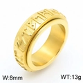 8mm gold-plated rotating Viking ring with Nordic rune engravings and 13g weight - US 6 / Gold