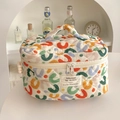 Borsa da trucco trapuntata in cotone con motivi geometrici colorati e grande capacità - UU Colorato [Borsa da trucco]