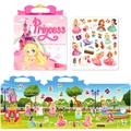 Reusable princess jelly sticker book with foldable castle scene for kids' early learning - Fairy Tale Princess