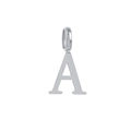 Letter A pendant in silver finish made of durable stainless steel with polished texture - Steel A