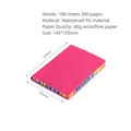 Carnet A6 rose rouge en cuir PU avec bords arc-en-ciel et 100 feuilles de papier premium - A6 / Rose Rouge
