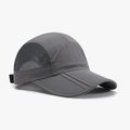 Dark grey foldable quick-dry baseball cap with breathable side mesh and adjustable strap - Adjustable / Dark Gray