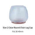 Size 2 round transparent silicone furniture leg protectors for 30-40mm table feet - No.2 Round