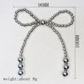 Nœud décoratif en perles argentées pour DIY, 90x100mm accessoire métallique - Nœud en perle 510 argenté