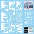 Detail showing 9 sheets of Christmas window clings with snowflakes and reindeer motifs - Christmas Static Sticker A13