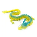 3D printed articulated dragon figure with yellow and blue gradient finish - 30CM Crystal Forest