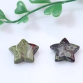 Green and reddish-brown star-shaped natural semi-precious stone ornament with polished finish - Dragon Blood Stone