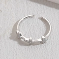 Silver cross ring for women with cubic zirconia stones in a stylish adjustable open design - Single Row Cross Silver Color