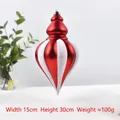 15x30cm red and white striped onion Christmas ornament with glitter finish and hanger - Red White Striped Gourd (15*30cm)