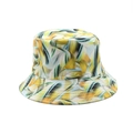 Bunter Batik-Anglerhut mit gelbem, grünem und blauem abstraktem Federmuster-Design - Einheitsgröße / Abstraktes Federmuster (01)