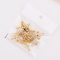 Golden ball-head pins for silk scarves packaged in a fashion jewelry display bag - Gold (12Pcs/Pack)