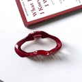 Minimalist wavy hair claw clip in glossy retro red finish for versatile hair styling - 5# Cloud Style 11.5cm