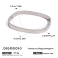 Polished silver rectangular stainless steel bangle with waterproof and hypoallergenic design - Silver Style (JDB2409008-S)