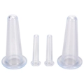 Set of four transparent silicone vacuum cups for facial massage and therapy treatments - White Combination Pack