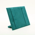 L-shaped teal faux suede hairpin display stand for jewelry storage and retail showcase - Double Row Hairpin Green