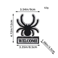Halloween spider wooden ornament with Welcome sign, black and white holiday decor - Spider / WELCOME