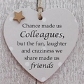 Pink heart-shaped wooden Christmas ornament with polka dots and rustic star for parents - I (7.5*7.5) Colleague to Friend - Pink Polka Dot Heart