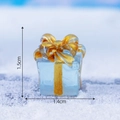 Miniature blue resin luminous gift box figurine with golden bow for micro landscapes - Blue No. 5