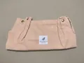 Corduroy tote bag in cream beige with vintage metal buttons and graphic patch detail - Beige