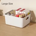 Large white plastic storage basket with handles for kitchen organization and food storage - Large / White Thickened Storage Basket