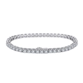 Classic S925 sterling silver tennis bracelet with 3mm round cubic zirconia stones - Silver 3MM 16.5CM