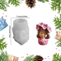 DIY flower girl resin mold with 3D sleeping girl planter silicone sculpture design - NO.2 Girl Flower Pot Mold / Translucent White