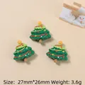 Three-piece set of cartoon resin Christmas tree charms for DIY crafts and shoe decor - Christmas Tree
