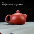 Miniature red clay teapot ornament for birthday cakes, size 6.2cm long and 3.8cm high - Plastic Teapot