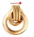 Polished gold multi-layered interlocking hoop earrings with vintage ring design - 25# Style