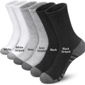 Lot de chaussettes de sport blanches, grises et noires avec bords-côtes et rayures - Taille Unique 39-47 / Multicolore