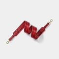 Deep red crocodile embossed leather shoulder strap with gold metal buckles for crossbody bags - Red Gold Buckle
