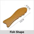 Handcrafted fish-shaped wooden guasha tool in natural finish, 15cm length for body massage - Scented Wood Fish Shape Massager
