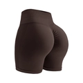 Short de yoga marron sans couture taille haute avec effet push-up pour le fitness - Brun Sceau