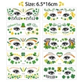 Set de 10 tatuajes de trébol del Día de San Patricio para fiesta de festival - Tatuajes faciales del día de San Patricio(FF041-050) / Grande