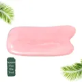 Pink resin square gua sha board tool for facial massage and professional skin lifting - Square Massage Plate / Pink