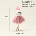 Angelo di peluche rosa per albero di Natale con gonna soffice e dettaglio a cuore - Angelo Cuore Rosa (2023F-3号)