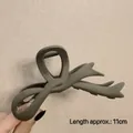 Matte olive grey large hair claw clip in minimalist streamlined design, 11cm length - Matte Fishtail Coffee-11cm