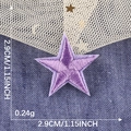 Purple embroidered star patch with adhesive backing for DIY clothing, size 2.9cm - Light Purple