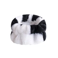 Absorbent black and white striped flannel wristbands for face washing and skincare - Cow Pattern