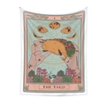 Macro detail of THE TACO tarot tapestry featuring zodiac symbols and soft pink green tones - The Taco (GT220101-8)