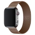 Rose gold Milanese loop magnetic metal strap compatible with Apple Watch Series - 12 Brown / 38/40/41/42mm