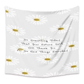 Detail of white daisy floral wall tapestry with motivational text on fabric background - 73X95CM (Cross-border Brushed) / ZJ623-41/Daisy Inspirational English