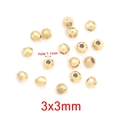 Faceted 3x3mm golden stainless steel spacer beads with 1.1mm hole for DIY jewelry - 3mm / Gold