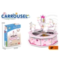 Pink unicorn STEAM DIY carousel 3D puzzle toy with assembly box for kids over 6 - Carousel